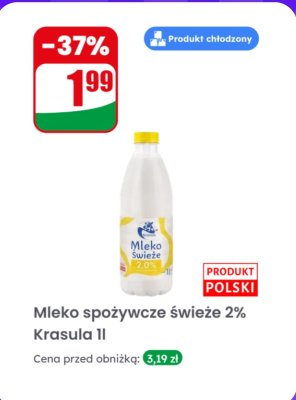 Mleko spożywcze świeże 2%  promocja w Dino
