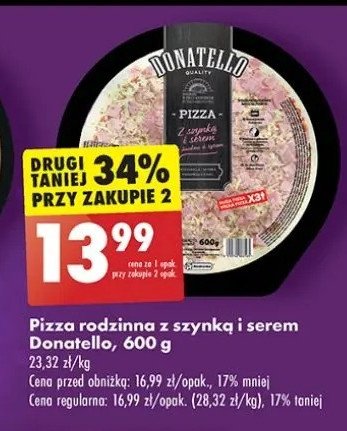 Pizza z szynką i serem Donatello pizza promocja