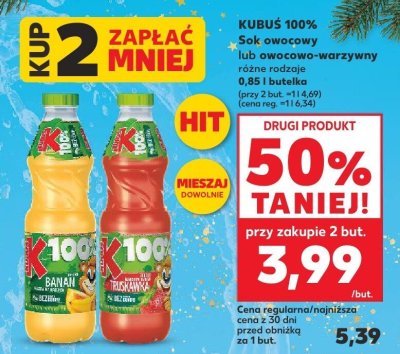 Sok owocowo-warzywny 100% różne rodzaje 0,85 l  promocja w Kaufland