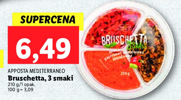 Bruschetta 3 smaki paprykowo-pomidorowa z oliwkami Apposta mediterraneo promocja