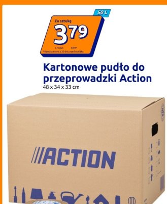 Kartonowe pudło do przeprowadzki Action 48 x 34 x 33 cm promocja w Action