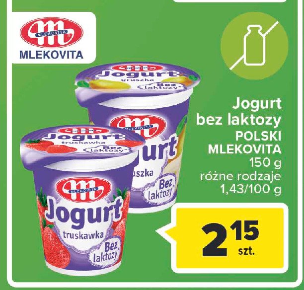 Jogurt bez laktozy gruszka Mlekovita jogurt polski promocja