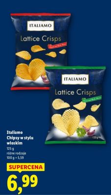 Chipsy w stylu włoskim Lattice Crisps, różne rodzaje promocja w Lidl