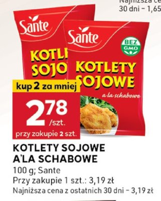Kotlety sojowe Sante promocja w Stokrotka