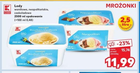 Lody waniliowe K-classic promocja