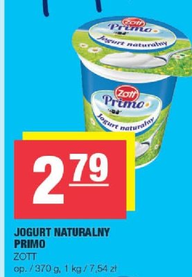 Jogurt naturalny PRIMO ZOTT promocja w SPAR