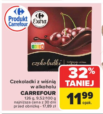 Czekoladki nadziewane wiśnią w alkoholu Carrefour extra promocja w Carrefour Market