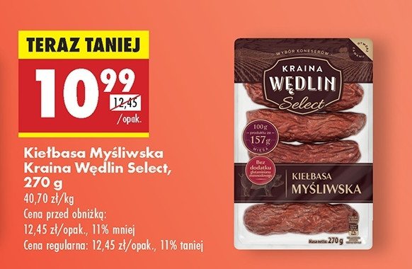 Kiełbasa myśliwska Kraina wędlin select promocja