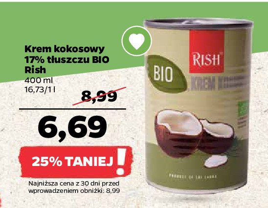 Krem kokosowy bio Rish promocja