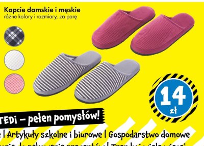 Kapcie damskie i męskie różne kolory i rozmiary promocja w Tedi