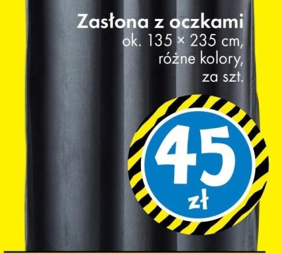 Zasłona z oczkami ok. 135 × 235 cm różne kolory z aksamitu promocja w Tedi