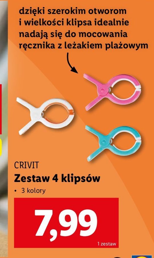 Klipsy Crivit promocja w Lidl