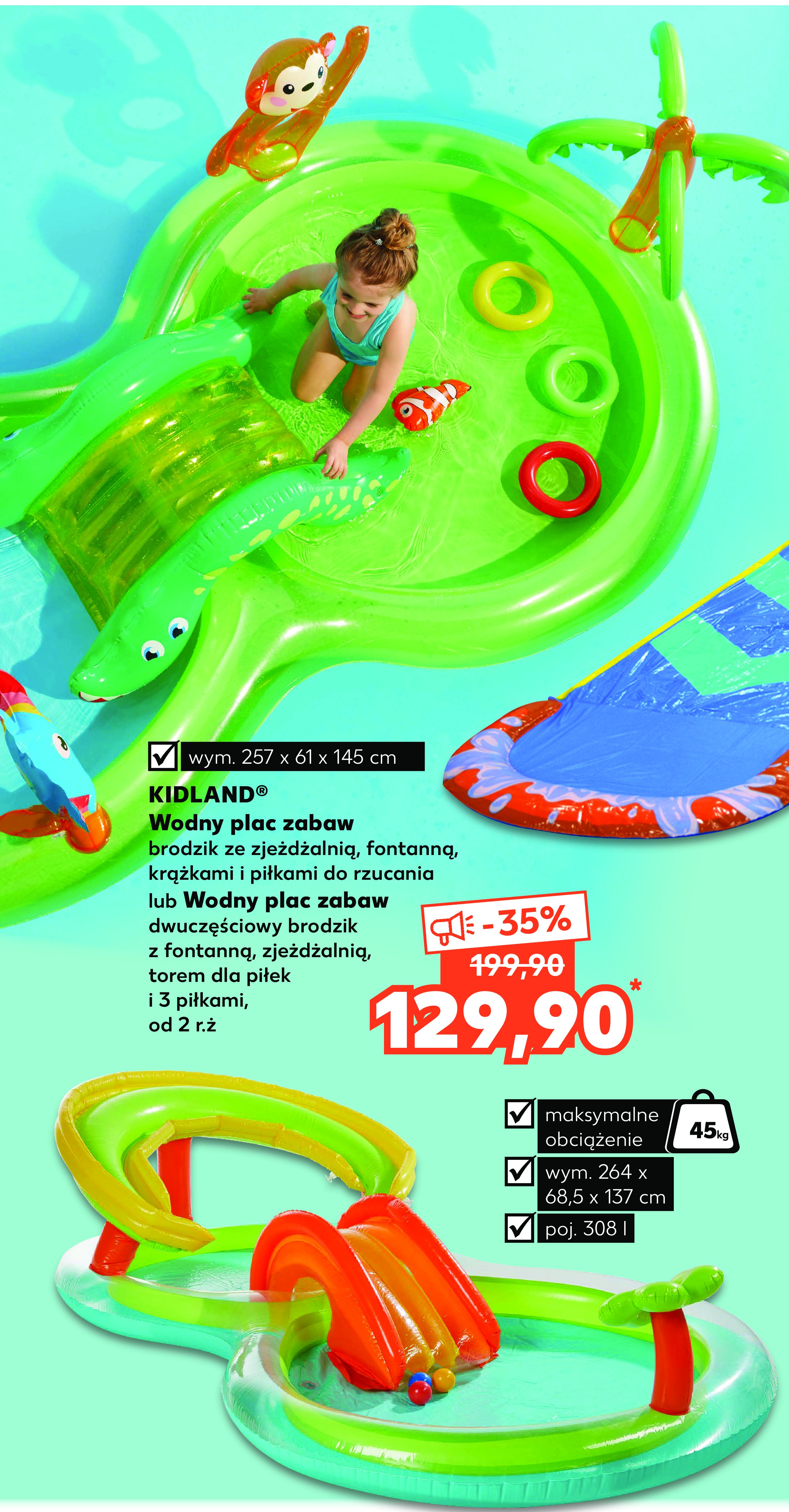 Wodny plac zabaw z krążkami Kidland promocja