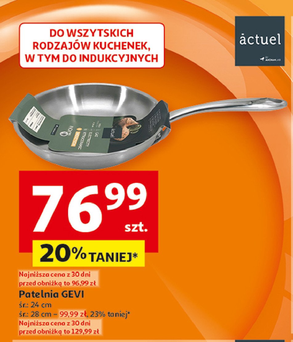 Patelnia aluminiowa gevi 28 cm Actuel promocja w Auchan