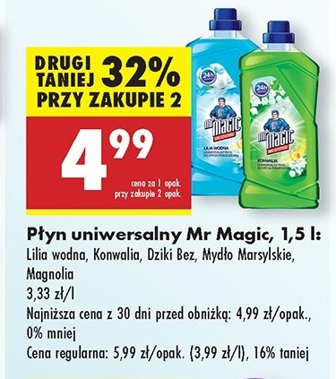 Płyn uniwersalny magnolia Mr magic promocja w Biedronka