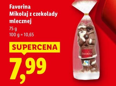 Mikołaj z czekolady mlecznej Favorina promocja