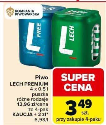 Piwo LECH PREMIUM różne rodzaje promocja w Carrefour Market