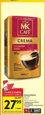 Kawa mielona Crema MK CAFÉ promocja w Intermarche