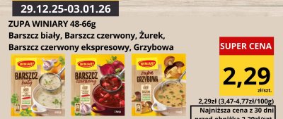 Zupa Winiary grzybowa 48-66g promocja w Supeco