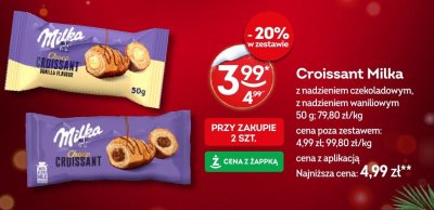 Croissant Milka z nadzieniem czekoladowym promocja w Żabka