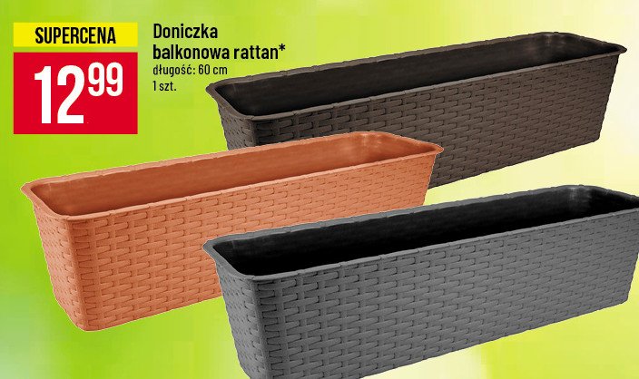 Doniczka balkonowa rattan 60 cm promocja