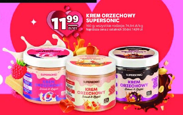 Krem orzechowy o smaku czekolady i karmelu z kawałkami orzechów Supersonic promocja