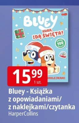 Książka Bluey z opowiadaniami/z naklejkami/Czytanka HarperCollins promocja w Leclerc