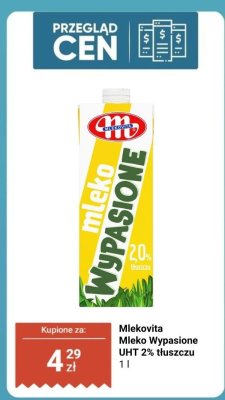 Mleko Wypasione UHT 2% tłuszczu promocja w Biedronka
