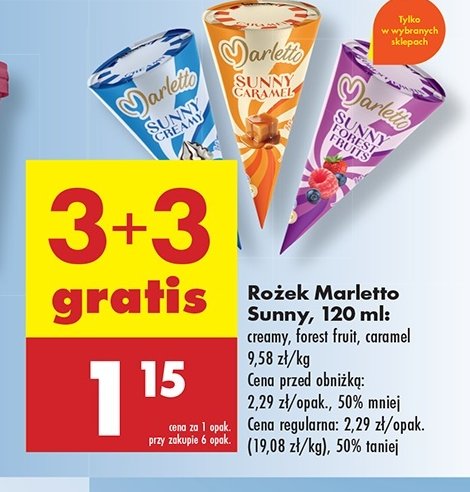 Lody sunny caramel Marletto promocja