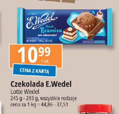 Czekolada mleczna o smaku tiramisu Wedel promocja w Leclerc