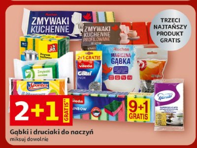 Gąbki i druciaki do naczyń miksuj dowolnie promocja w Auchan