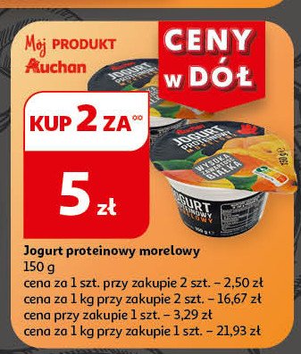 Jogurt proteinowy morelowy Auchan różnorodne (logo czerwone) promocja