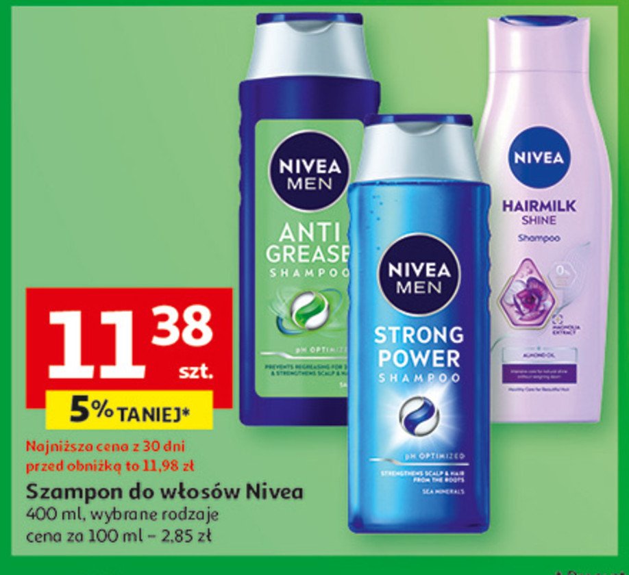 Szampon anti grease Nivea men promocja w Auchan