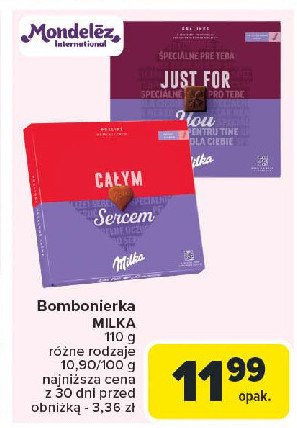 Bombonierka Milka just for you promocja w Carrefour Market