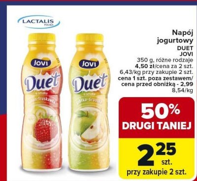 Napój jogurtowy Duet różne rodzaje promocja w Carrefour