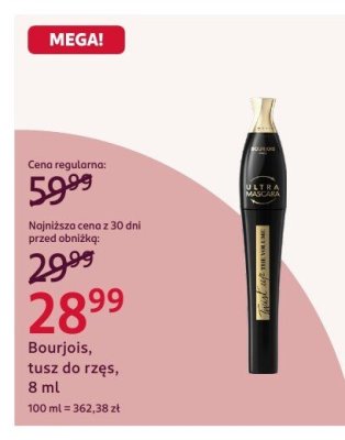Tusz do rzęs Bourjois, 8 ml promocja w Rossmann