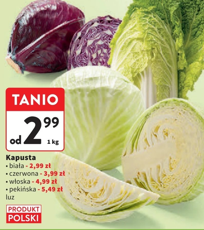 Kapusta pekińska promocja w Intermarche