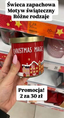 Świeca zapachowa Christmas Magic - motyw świąteczny promocja w Dealz
