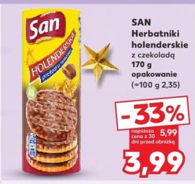 Herbatniki holenderskie z czekoladą promocja w Kaufland
