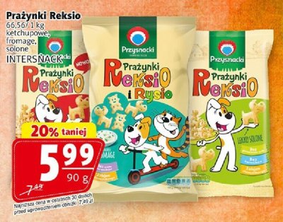 Prażynki Reksio różne smaki Intersnack promocja w Prim Market