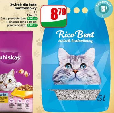 Żwirek dla kota bentonitowy Rico Bent 5 l promocja w Dino