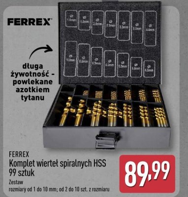 Komplet wierteł spiralnych HSS 99 szt. promocja w Aldi