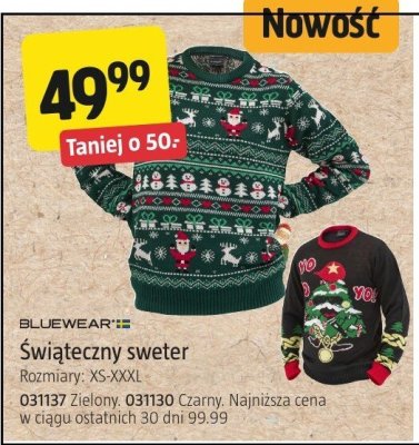 Świąteczny sweter BLUEWEAR czarny promocja w Jula