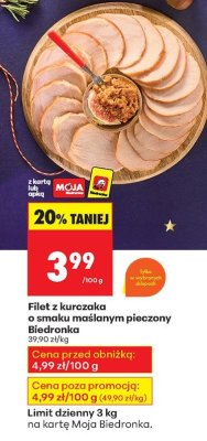 Filet z kurczaka o smaku maślanym pieczony Biedronka promocja w Biedronka