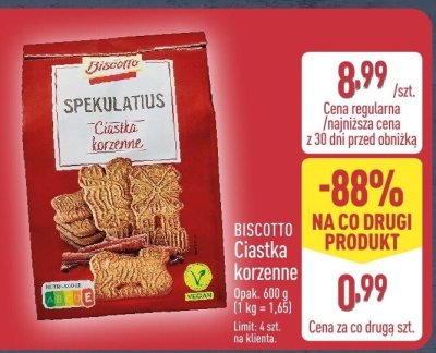 Ciastka korzenne Biscotto promocja w Aldi