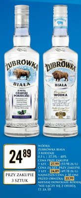 Wódka Żubrówka Biała 3 rodzaje 0.5L  promocja w Dino