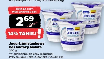 Jogurt śmietankowy bez laktozy  promocja w Netto