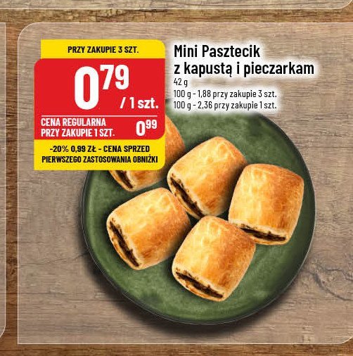 Pasztecik mini z kapustą i pieczarkami promocja