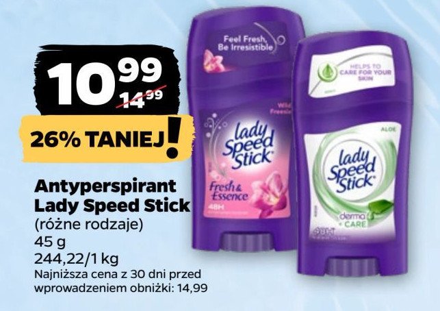 Dezodorant wild freesia Lady speed stick fresh & essence promocja