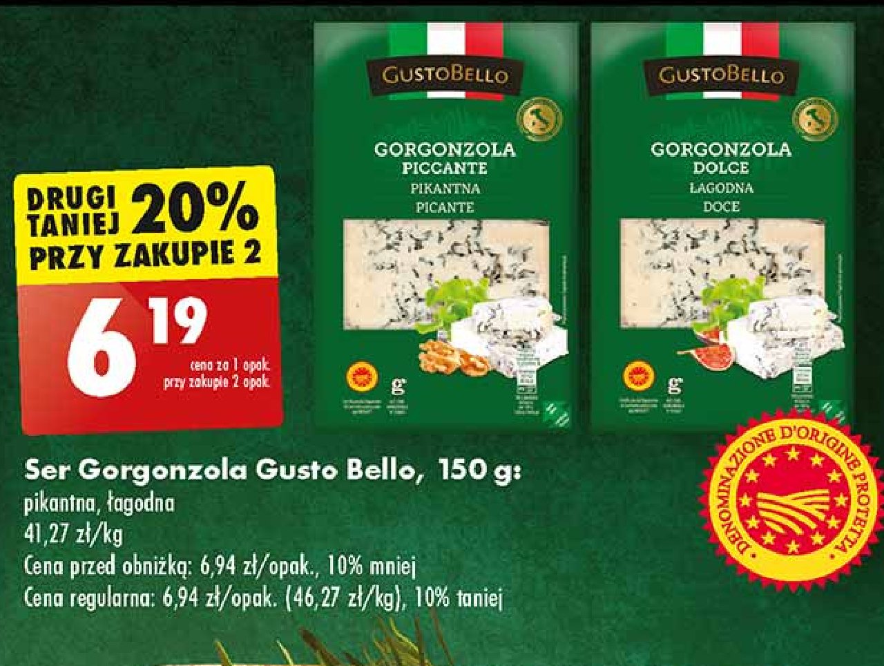Gorgonzola pikantna Gustobello promocja